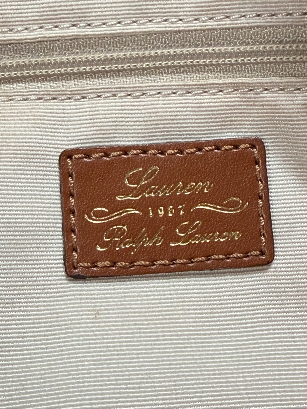 Lauren Ralph Lauren Straw Tote with Brown Leather Trim - Picture 5 of 11